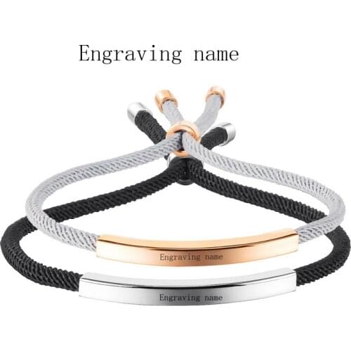 Customized Bracelet 2021 New Korean Version of Personalized Design Simple Braided Rope Couple Jewelry Bracelets Stainless Steel