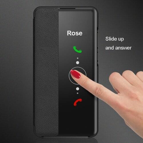Original Smart View Window Flip Case for Huawei P20 P30 P40 Lite P10 Plus Mate 9 10 20 30 40 Pro PU Leather Case Cover