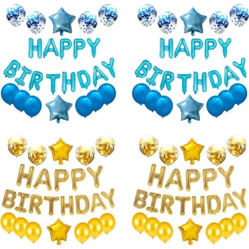 Birthday Letter Banner Foil Ballons Round Balloons Happy Birthday Party Decoration Kids BabyShower Birthday Balloon Wedding Ball