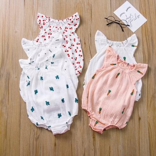 Baby Girl Newborn Climbing Fart Cartoon Infant And Young Children One-piece Triangular Romper Bodysuit