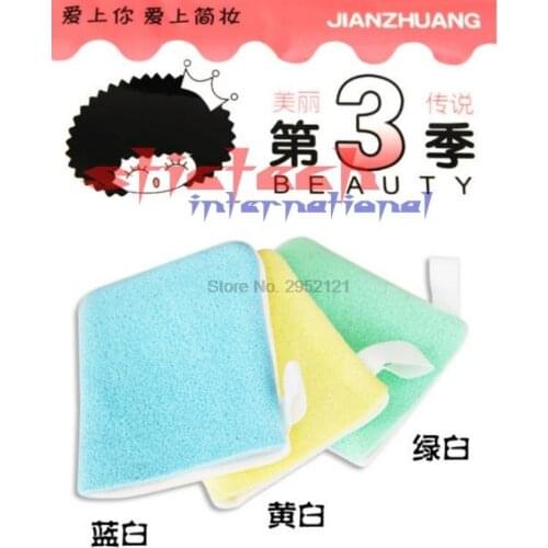 By dhl or ems 1000pcs High Quality Side Face Wash Pad Makeup Cleaner Sponge Puff Exfoliator Glove Face Cleaning Tools