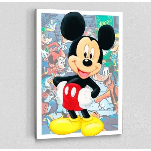 Disney Mickey Mouse Graffiti Art Paintings on the Wall Art Posters and Prints Donald Duck Cartoon Pictures Kids Room Decoration