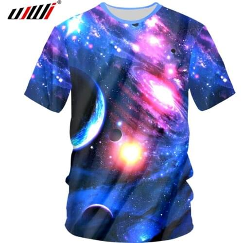 UJWI Classic New T-shirt Men 3d Space Galaxy T Shirt Man Brand Fashion Summer Tops Tees Short Sleeve Crewneck Undershirt Shirts