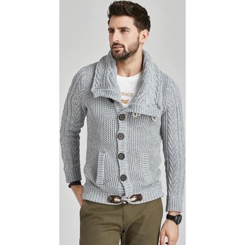 TFU Autumn Winter New Casual 100% Cotton Warm Cardigan Sweater Coat Men Brand Fashion Loose Fit Knitting Clothes Sweaters Men