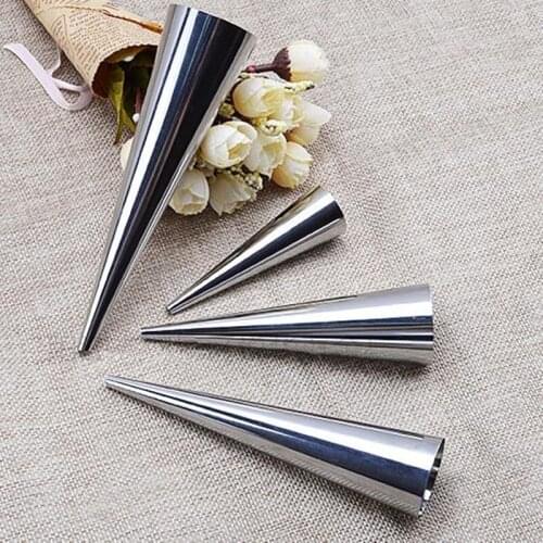 Conical Croissants Mold Cream Horn Roll Cake Molds Stainless Steel Cannoli Forms Tubes shells Bread Pastry Mold F20173375