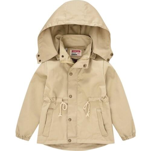 Spring Autumn Boys Casual Jackets Girls Hooded Outerwear Kids Jackets With Waist Belt Baby Clothes Children Windbreaker Coat