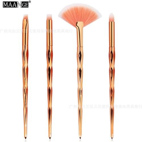 Hot Selling MAANGE 4 Diamond Handle Eye Makeup Brush Set Cosmetic Tool Manufacturers Direct Sales Gift for Women