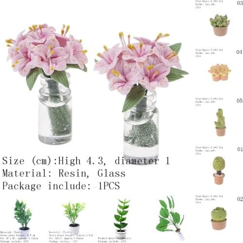 1/12 Dollhouse Miniature Green Mini Tree Potted For Green Plant In Pot Doll House Furniture Home Decor Simulation Potted Plants