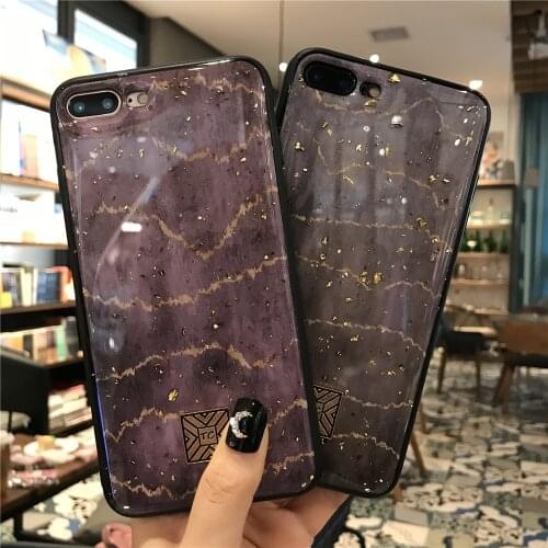 Soft TPU Silicone Back Cover for iPhone X XR XS Max Bling Case Capa Deluxe Gold Foil Flash Phone Case for iPhone 7 8 6 Plus