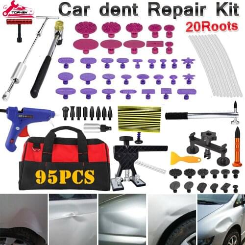Car Paintless Dent Puller Kit Hammer Hail Removal Glue Tabs Repair Tool Kit Dent Remover for Car Body Dent Repair Kit