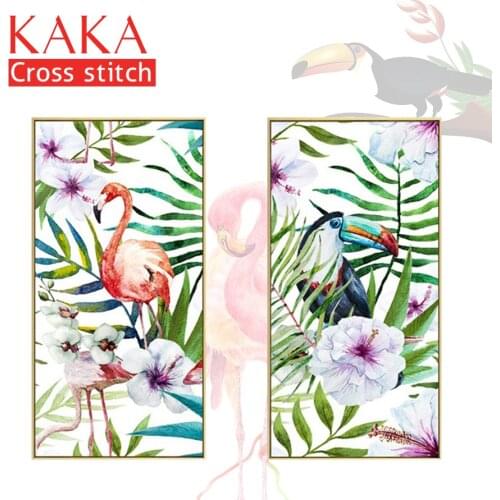 KAKA Cross stitch kits Embroidery needlework sets with printed pattern,11CT canvas,Home Decor for garden House,5D Plants Birds