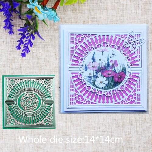 New Creative Square Lace Cutting Dies for Flower decoration Scrapbooking Embossing Stencil Template Card DIY Craft 140x140mm