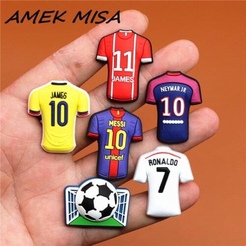 Original PVC Shoe Buckle Accessories Football Sportswear Model Shoes Decoration Jibz for Croc Charms Bracelets Kids Gifts U166