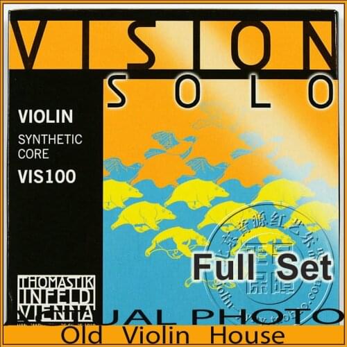 Original Thomastik Vision Solo (VIS100)4/4 Violin Strings Full Set Med Alum-D, Made in Austria ,Hot sell