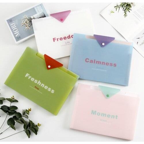 Snap button A4 folder customized PP data book 5 into expeanding folders full waterproof document bag file bag