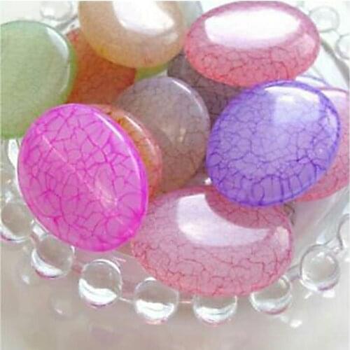 24 Pcs DIY Crackled Transparent Acrylic Oval Shape Charm SpacerBeads For Diy Women Bracelet Jewelry Making Accessories