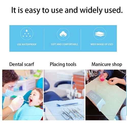 Q81B 125Pcs 3 Ply Disposable Tattoo Tablecloth Hygiene Dental Bibs Napkins Absorbent Pad for Tattoo Nail Art Manicure Table Mat
