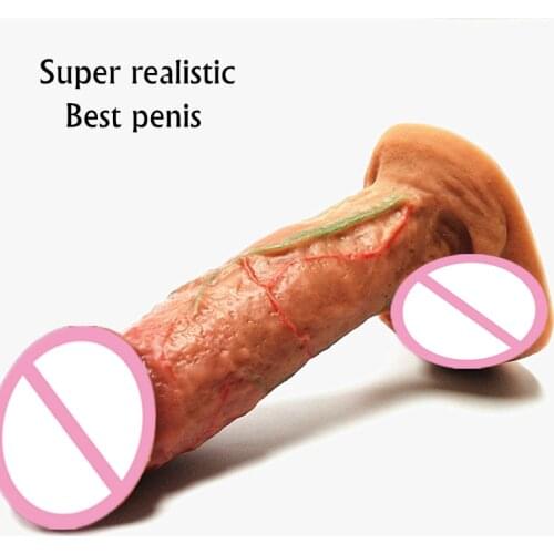 Real Skin Silicone Big Dildo Realistic Suction Cup Dildo Male Artificial Rubber Penis Female Dick Adult Sex Toys For Women Dildo