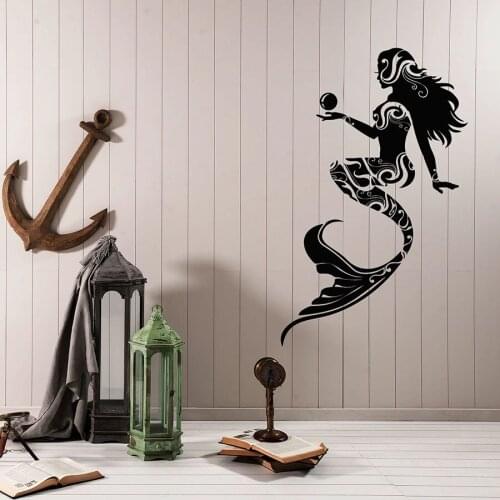 Fairy Wall Decal Ornament Window Sea Mermaid Nautical Creative Home Decor for Kids Girls Bedroom Bathroom Vinyl Stickers Q201