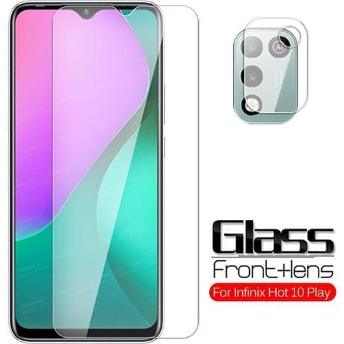 For Infinix Hot 10 Play Glass Camera Tempered Glass Hot10 Play Hot 10Play Hot10play 6.82" Screen Protector Protective Cover Film