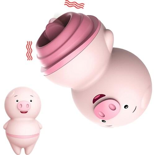 Clitoris Stimulator USB Charging Sex Toys for Woman 6 Modes Female Masturbator Nipple Massager Cute Pig Tongue Licking Vibrator