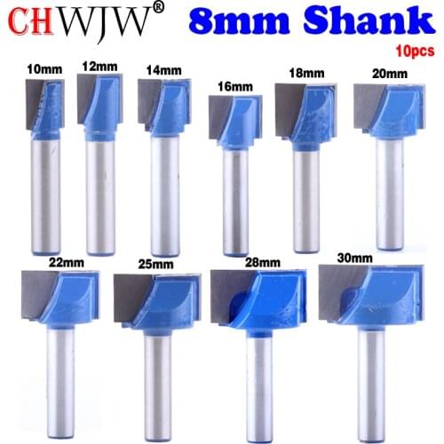 10pcs 8mm Cleaning bottom Engraving Bit solid carbide router bit 10,12,14,16,18,20,22,25,28,30mm Diameter CNC milling cutter