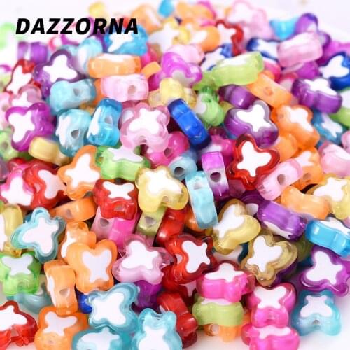50-200Pcs Candy Color Acrylic Beads Butterfly Shape Acrylic Loose Spacer Beads with Holes for Diy Jewelry Making Accessories