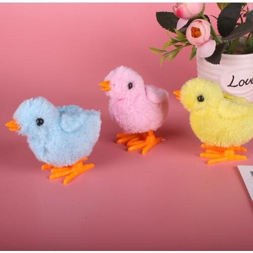 Wind-up plush chicken simulation jumping chicken animal nostalgic childrens small toy square night market stall selling
