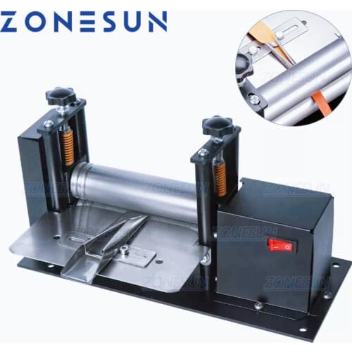 ZONESUN Manual Leather Belt Rolling Machine Shoulder Strap Leather Laminating Folding Machine Edge Sealing