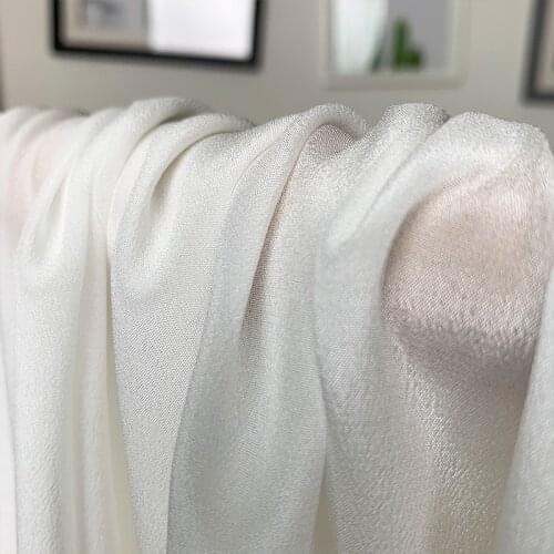 12 mm 16 mm 18 mm Thin Crepe De Chine Silk Fabric 100% mulberry silk off white color 1 meters for sample testing