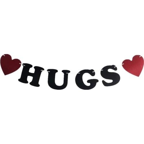 1pc Valentines Day Hanging HUGS Bachelorette Banner Party Wedding Decoration Thanksgiving Decorations for Home Festival Supplies