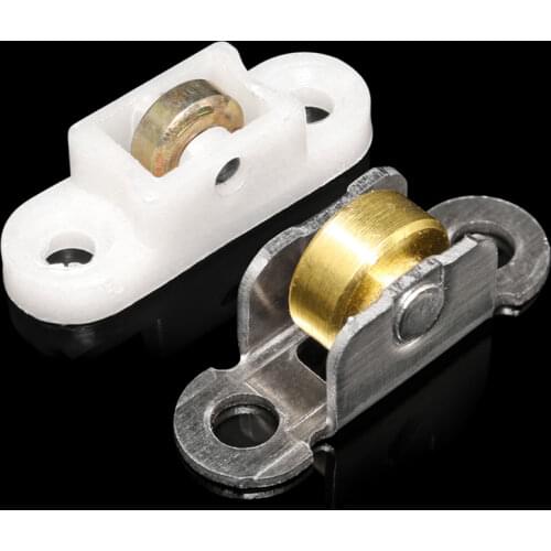 10PCS/Set Single Wheel Sliding Door Window Pulley, 8mm/10mm Diameter, Metal / Copper Wheel, Stainless Steel, Plastic Shell