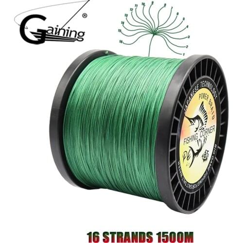 16 Strands Braided Fishing Line 1500M Super Strong Braided Fishing Wire 60LB-310LB Multifilament Pe Line