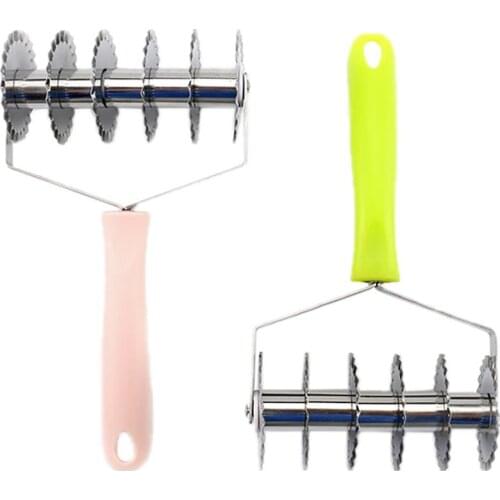 2PCS Pizza Roller Stainless Steel Plastic Kitchen Pastry Roller Dough Shredder Household Dough Divider Kitchen Tool Accessories