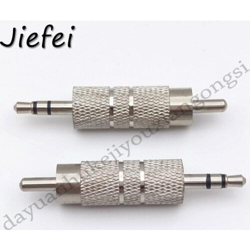 30PCS 1/8 Inch 3.5mm 3 pole Stereo male plug to RCA male adapter connecotr