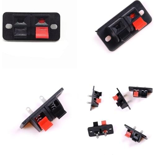5 Pcs 2 Positions Connector Terminal Push in Jack Spring Load Audio Speaker Terminals