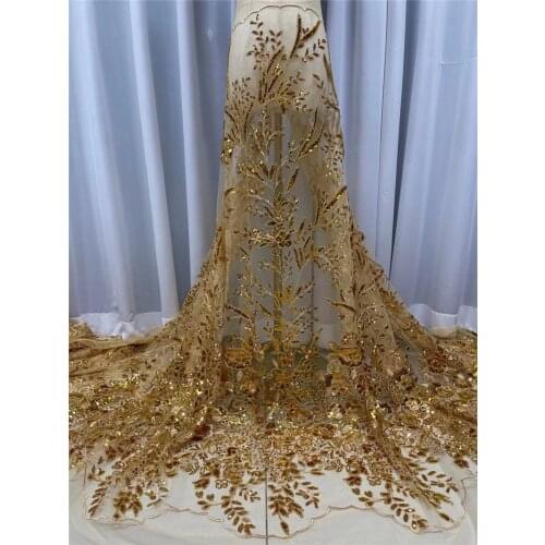 5 yards french net lace with beads JRB-5.41805 embroidered tulle lace fabric high quality for Fashion Show Dress