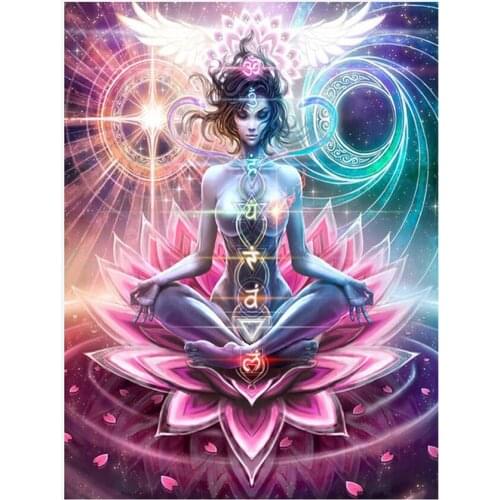 5D DIY Diamond Painting Buddha Cross Stitch Kit Full Square Round Drill Embroidery Mosaic Art Picture of Rhinestones Decor Gift