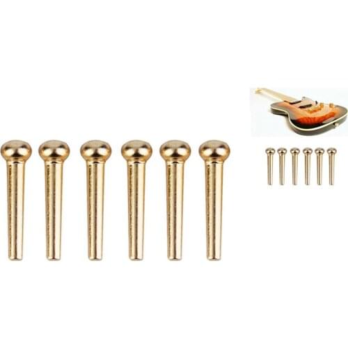 High Quality 6pcs Acoustic Folk Guitar Metal Bridge Pins Durable String Pins Guitar Parts & Accessories String Nail Pins