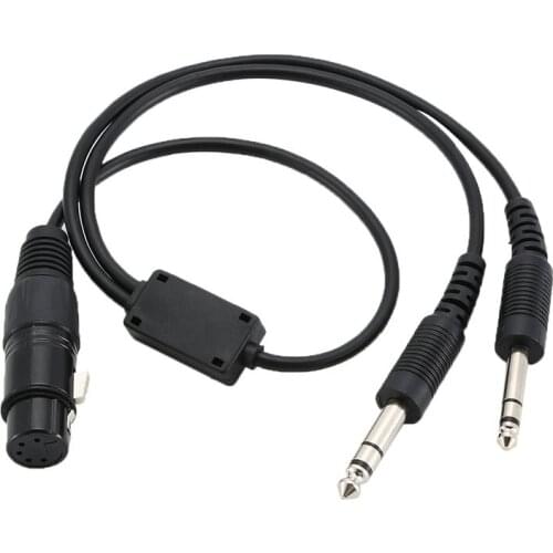 For Ufq Aviation Headset Ab-Ga Airbus Xlr To Ga Double Plug Pilot Headset Adapter 5 Pin Airbus Xlr Connector