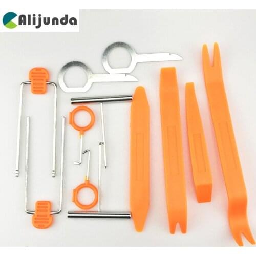 Alijunda Car styling 12pcs Car Radio Door Clip Panel Kit For Ford Focus Fusion Escort Kuga Ecosport Fiesta Falcon EDGE/Explorer