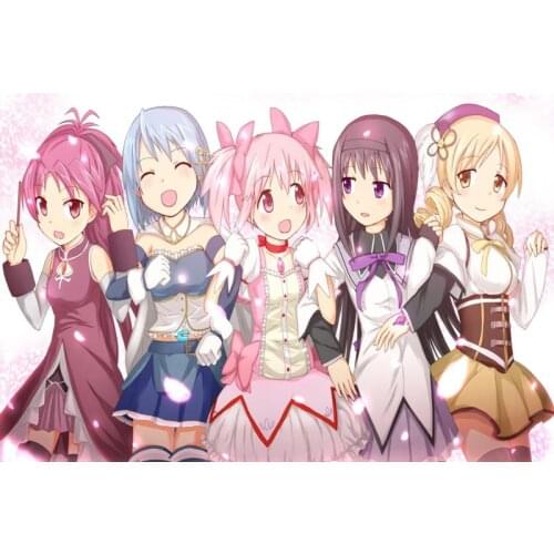 Custom Anime Madoka Magica High Art Silk Canvas Poster Print Movie Picture For Living Room Wall Decor Wall Art Posters Decor