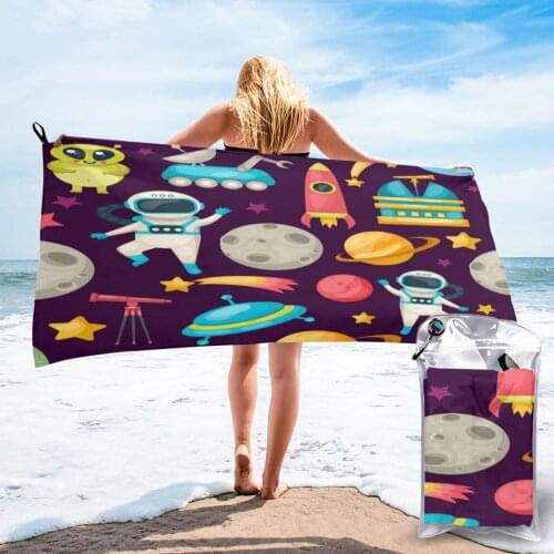 Bath Towel Cartoon Cute Space Quick Dry Large Towel Thin Absorbent Soft Towel for Home Travel Camping Swimming Beach Sport