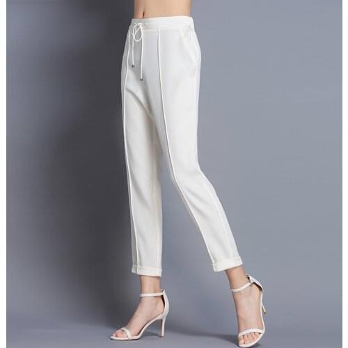 2019 Spring and summer new arrival slimming 40m meters heavy mulberry silk pants harem pants summer trousers women 190313