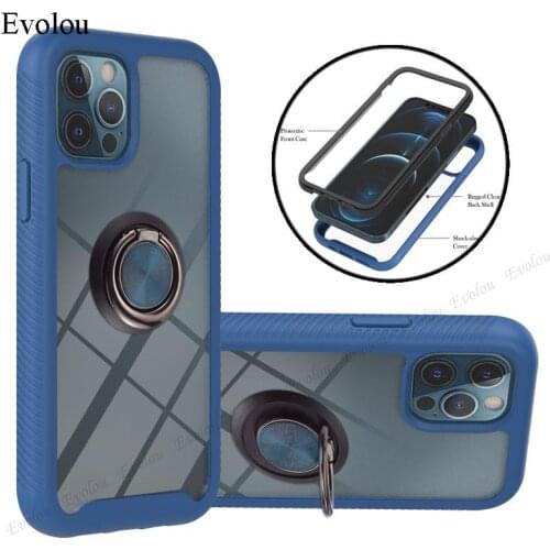 For iphone 13 Pro Max Cases 2 in 1 Matte Transparent Phone Case For iphone 13 12 mini TPU+PC Armor Hybrid Shockproof Back Cover