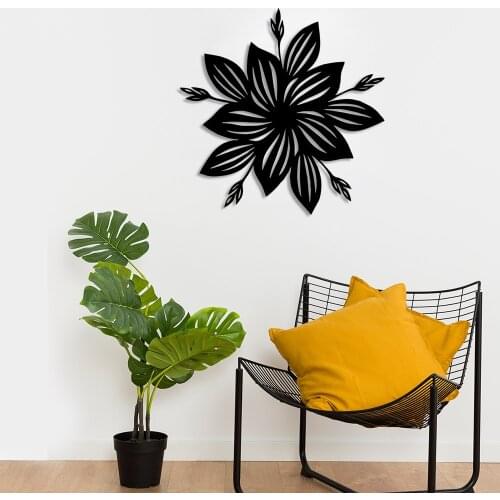 Detailed Created Autumn Flower Wall Home Accessory Wooden Table 50x50cm