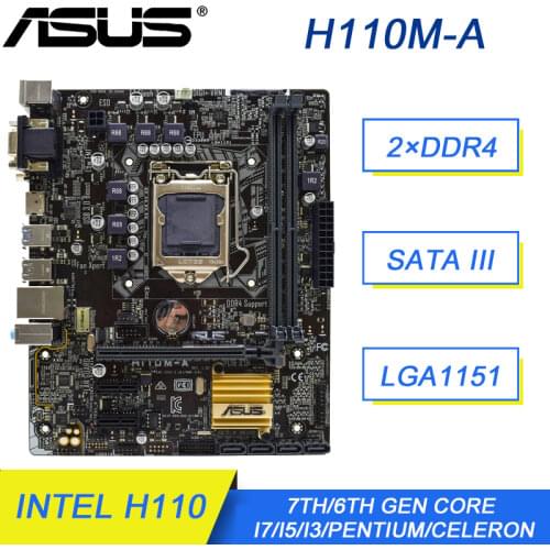 For ASUS H110M-R PC Motherboards LGA1151 Socket DDR4 H110 USB 3.0 MATX Desktop Motherboard Kit