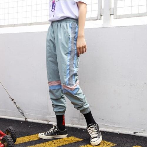 Fashion trend hit color beam pants women tide brand womens ins super popular overalls women spring and autumn sweatpants wq2155