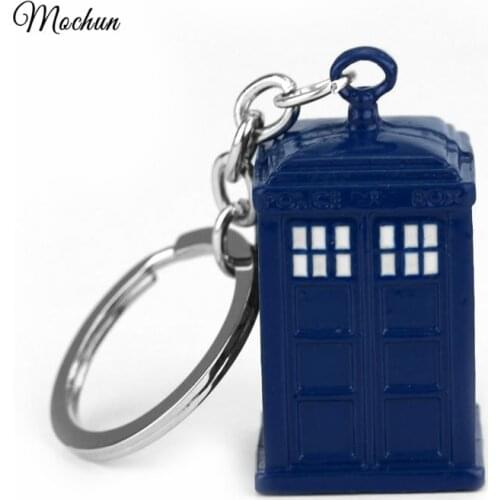 MQCHUN dalek tardis police box vintage Pendant key chain keyring key holder Accessories Gift Toy for men women