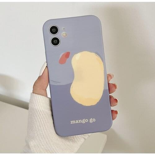 Cartoon Fruit Mango Soft Silicone Phone Case For iPhone 12 11 Pro Max XR X XS Max 7 8 Plus 11 Pro SE 2020 Cute Cover Gift Coque